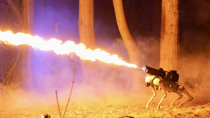 Empresa lança cão robô com lança-chamas nas costas 