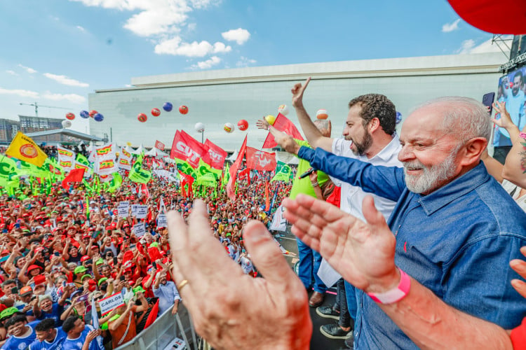 Presidente Luiz Inácio Lula da Silva (PT) durante ato unificado em comemoração do 1º de Maio