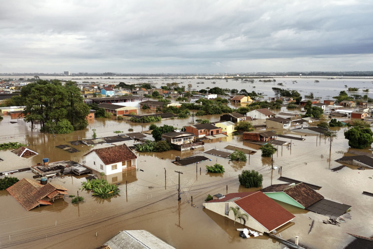 Porto Alegre, Rio Grande do Sul, em meio à inundação provocada pelas fortes chuvas