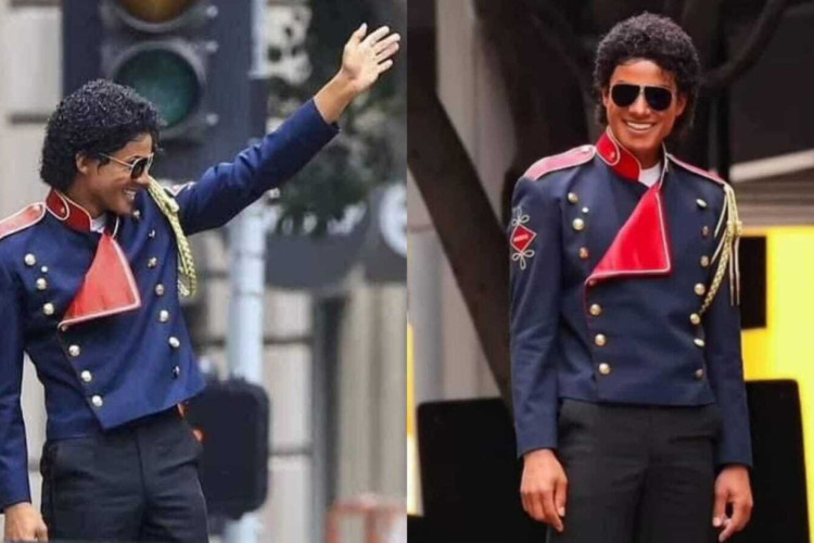 Jaafar Jackson foi visto caracterizado como o tio, Michael Jackson, para a cinebiografia 