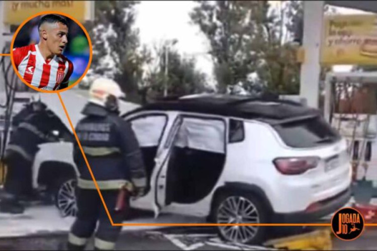 Atacante uruguaio do time de La Plata, Tiago Palacios bateu o carro em um posto de gasolina um dia após vencer a Copa da Liga da Argentina