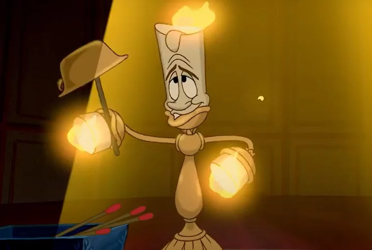 Personagem: Lumière - Filme: A Bela e a Fera - Embora rebelde, Lumière tem seu lado amoroso e charmoso e é um dos destaques de A Bela e a Fera, enorme sucesso da Disney até mesmo nos dias atuais. 