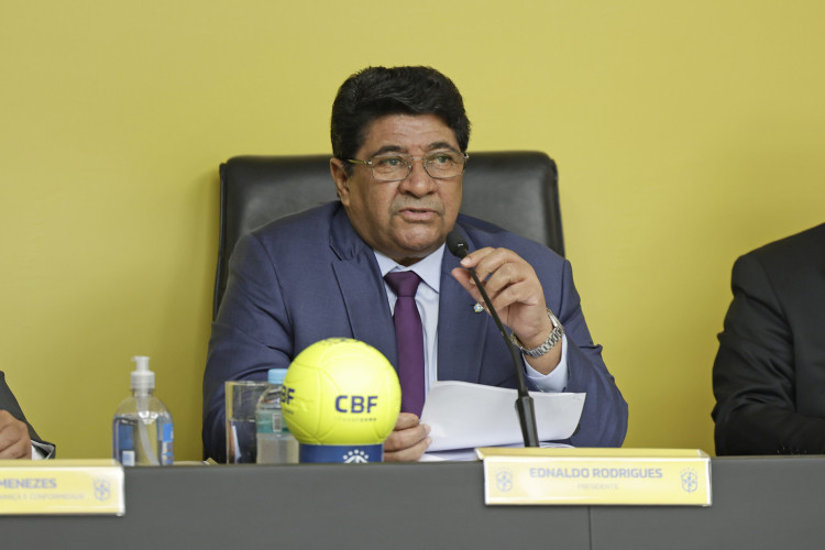 Ednaldo Rodrigues, presidente da CBF, em Assembleia Geral Ordinária