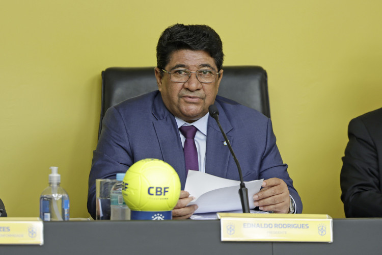 Ednaldo Rodrigues, presidente da CBF, em Assembleia Geral Ordin&aacute;ria