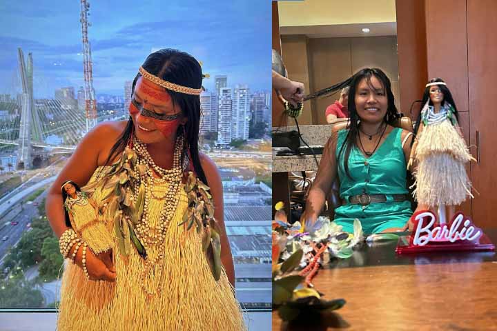 Entre elas, está uma indígena brasileira. Trata-se da influenciadora Mira Gomez, a cunha poranga que terá uma boneca para chamar de sua. Ela levará a pintura e roupas tradicionais da etnia Tatuyo, à qual Maira pertence.