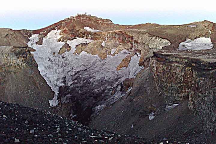 O vulcão está classificado como ativo, porém com baixo risco de erupção. A última erupção registada ocorreu no princípio do século XVIII, em 1707, durante o período Edo. Com esta erupção, formou-se uma nova cratera e um segundo pico,, com o nome de Hōei-z