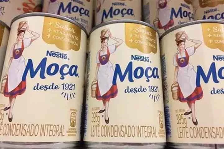 Leite Moça - Fabricada pela Nestlé, a marca de leite condensado passou a nominar informalmente a guloseima. 

