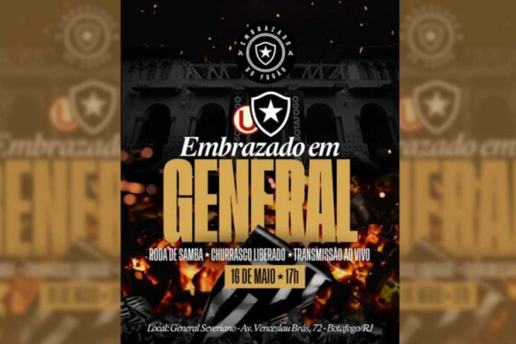 Evento terá telão, churrasco e roda de samba, na sede oficial do clube alvinegro. Saiba mais detalhes!