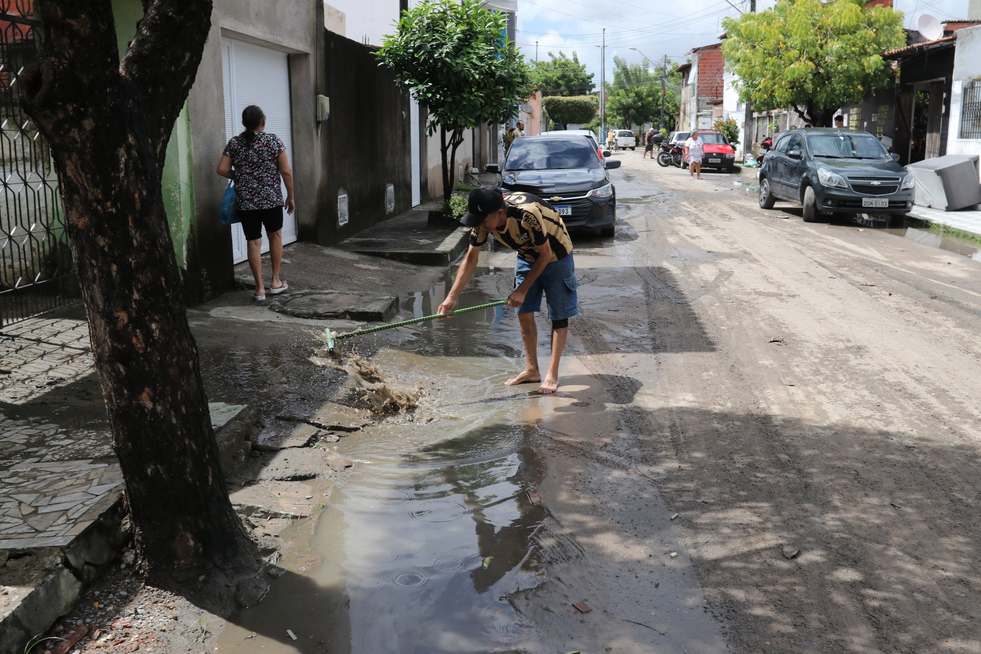 Conjunto Ceará foi um dos bairros com focos de alagamentos nessa segunda, 13