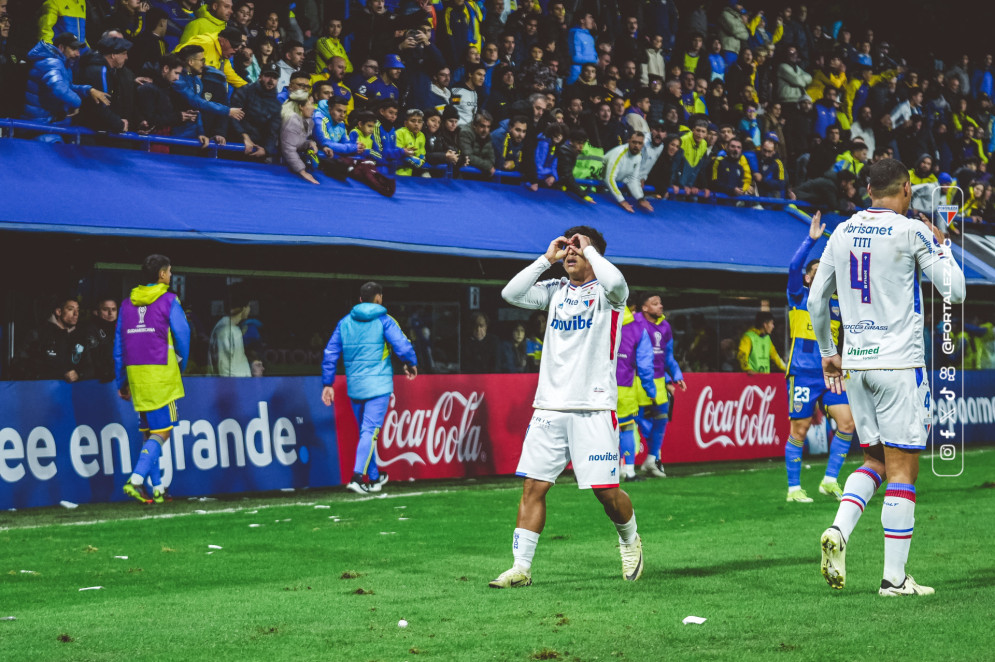 Kervin Andrade comemorando gol contra o Boca Juniors(Foto: Felipe Cruz/FEC)