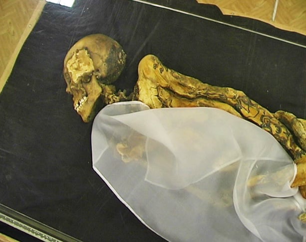 PRINCESA UKOK - Também conhecida como Donzela de Gelo Siberiana, viveu no século 5 a.C em Altai, na Rússia, e foi achada num caixão de lariço com seis cavalos sacrificados. Chamaram atenção as tatuagens na múmia. Viveu cerca de 25 anos. 