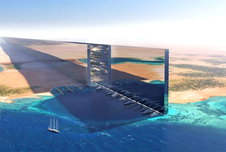 Um dos objetivos do projeto The Line é incrementar a ligação da Arábia com outros países e atrair turistas. 