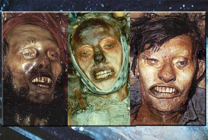 MÚMIAS DE FRANKLIN - São corpos mumificados de três tripulantes da expedição de John Franklin no Oceano Ártico, ao norte do Canadá. 