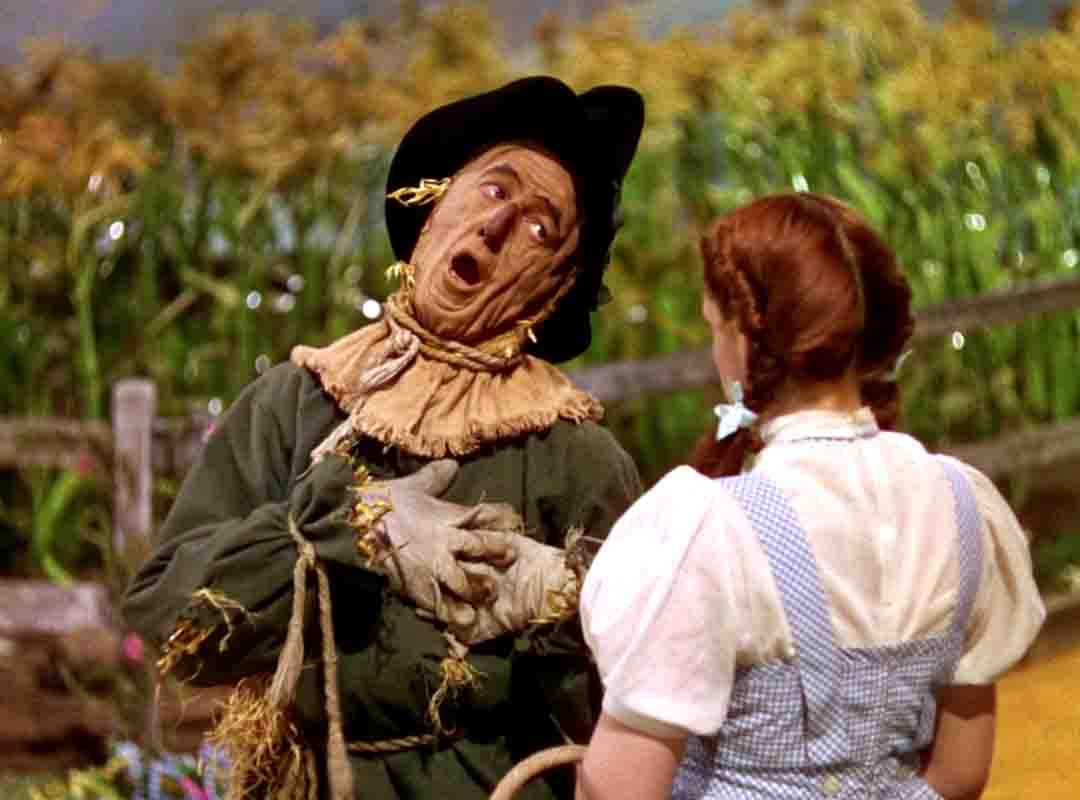 O espantalho já foi personagem de cinema. No clássico musical “O Mágico de Oz”, baseado no livro de literatura infantil escrito por L. Frank Baum, a garota Doroth (Judy Garland) encontra um espantalho (Ray Bolger) que anseia ter um cérebro. 

