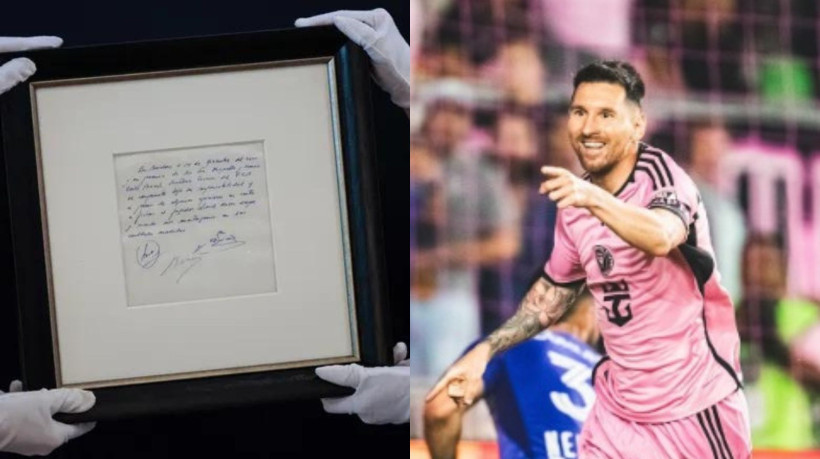 O guardanapo no qual foi feito um compromisso com Messi para um contrato com o FC Barcelona foi escrito em dezembro de 2000 