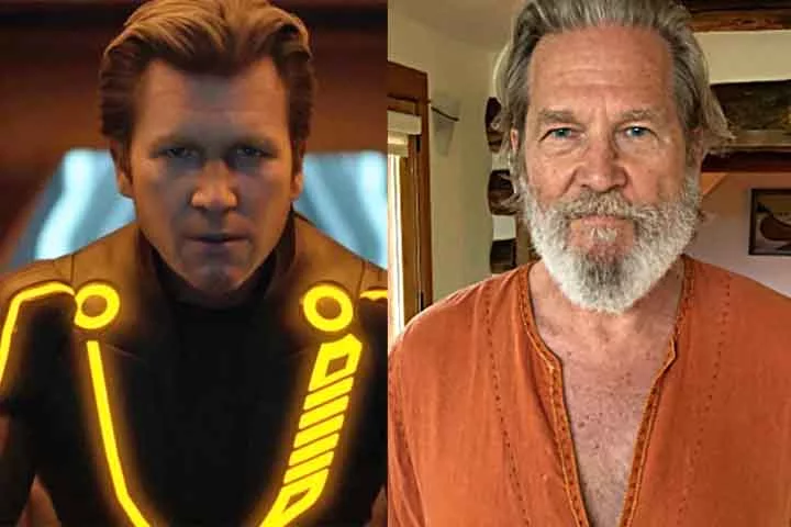 Jeff Bridges - Em Tron - O Legado, no papel de Clu, o ator perdeu as rugas e os cabelos brancos.