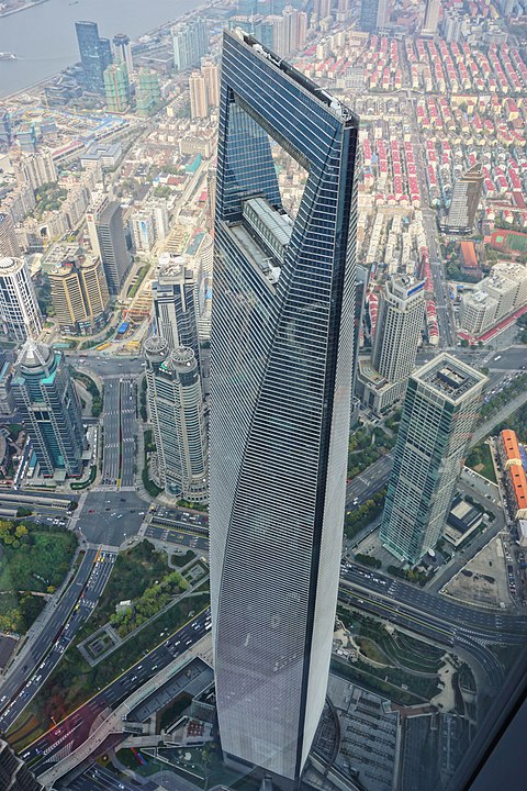 Shangai World Financial Center - Fica em Shangai, na China. Tem 492 metros. Aberto em 2008. 