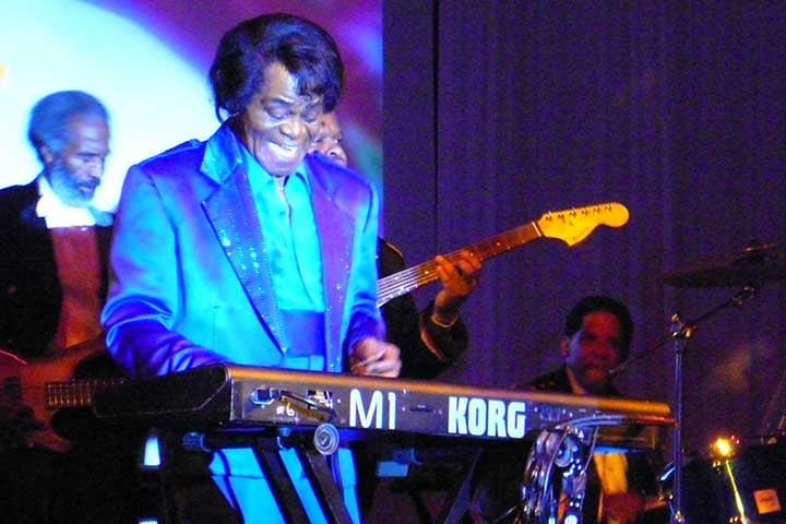 Também gravou Gravity, um álbum tanto quanto popular, lançado pela Scotti Bros., e o single de 1985 Living in America, que fazia parte da trilha-sonora do filme Rocky IV. Em 1987, Brown venceu o Grammy por Melhor Vocal Masculino de R&B por Living in America. 