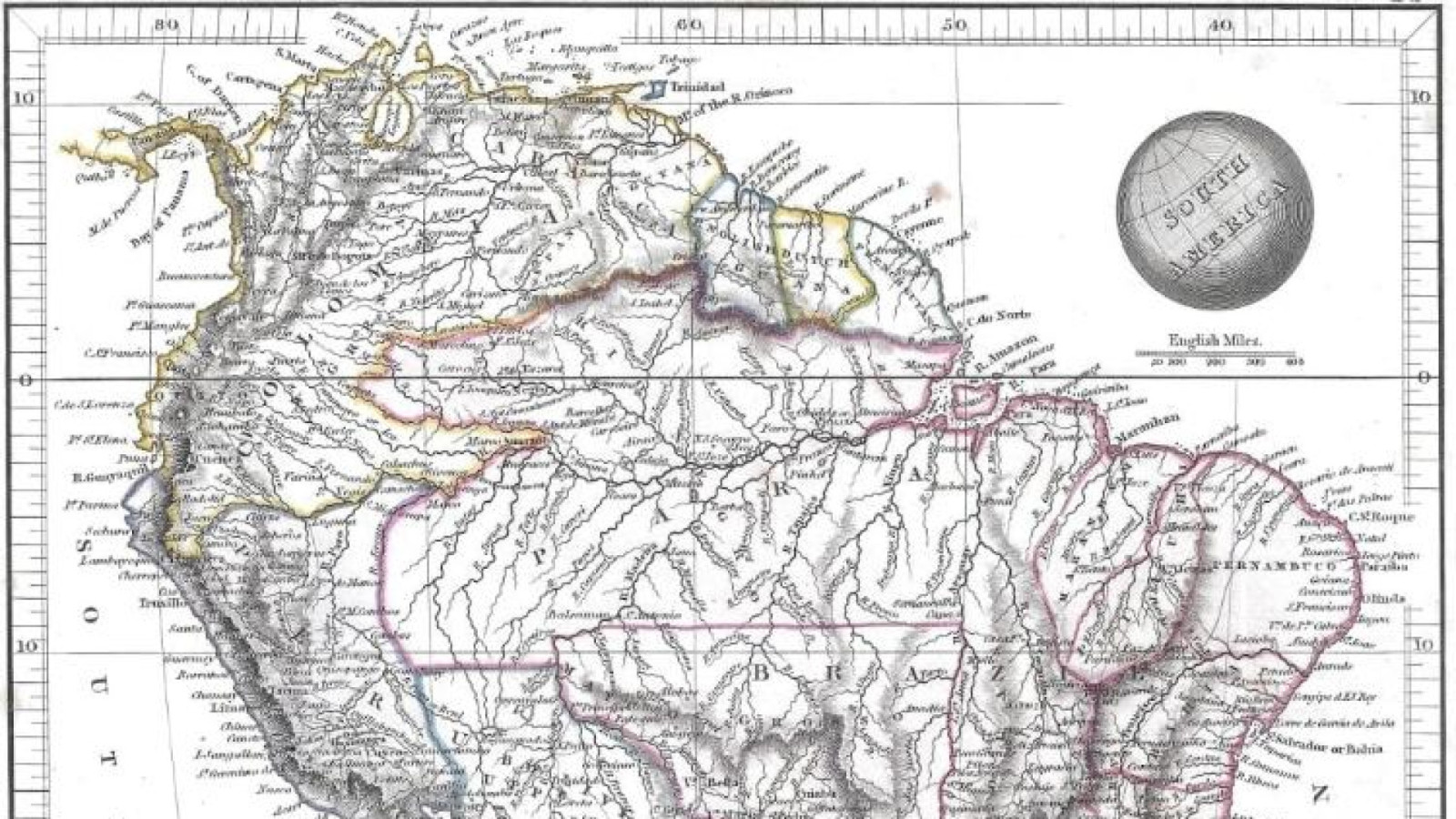 Mapa de 1840 inserido no processo pela PGE-PI mostrando os estados na época provincial 