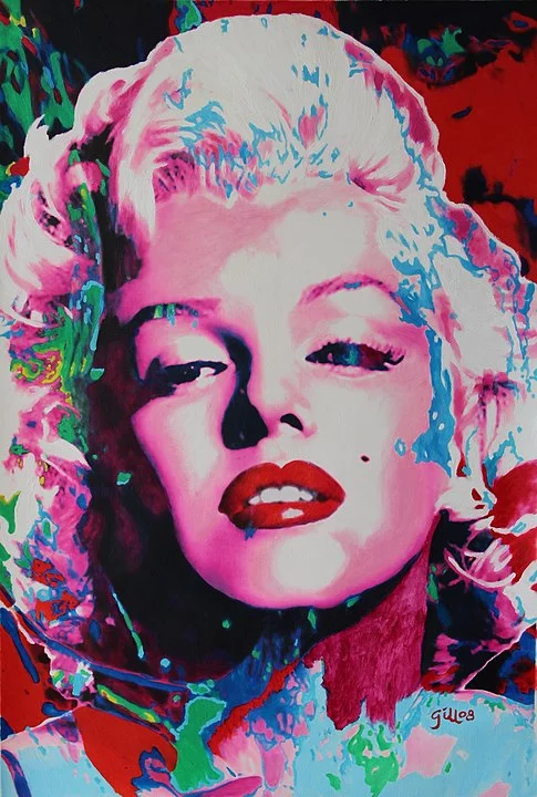 Fica a memória da atriz que encantou o mundo e que partiu cedo demais. Ícone cultural retratado por artistas em diversas formas de expressão, como nesta pintura Pink Marilyn, de James Gill, de 2008. 