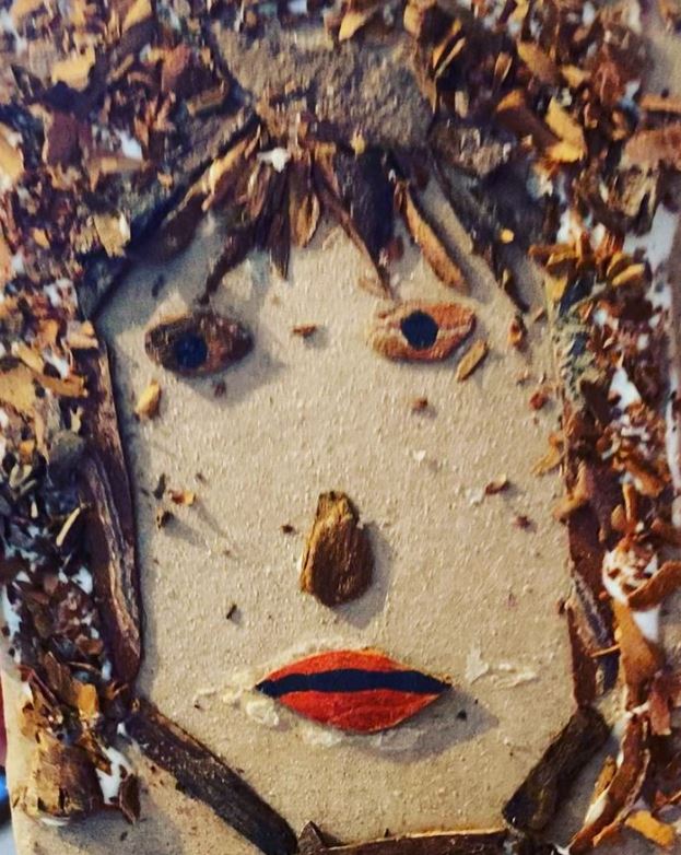 Regina costuma postar imagens relacionadas à Natureza em sua rede social e, recentemente, publicou um desenho. Passei a noite brincando de desenhar com cascas de árvore, escreveu aos seguidores.