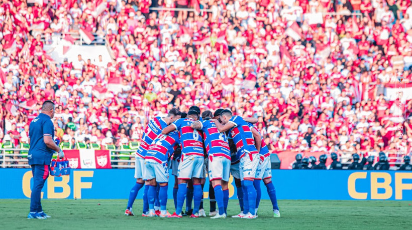 Elenco do Fortaleza na final da Copa do Nordeste 2024