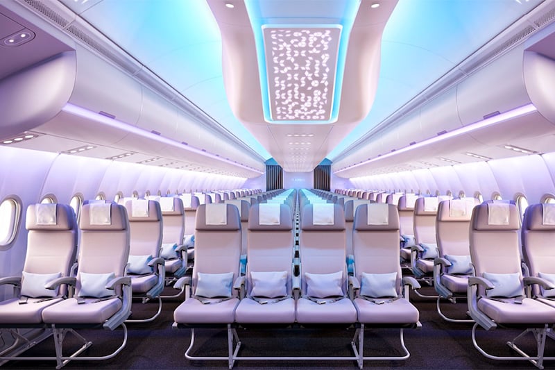 Segundo a empresa, o avião conta com design circular, tecnologia de impressão 3D e estruturas biônicas