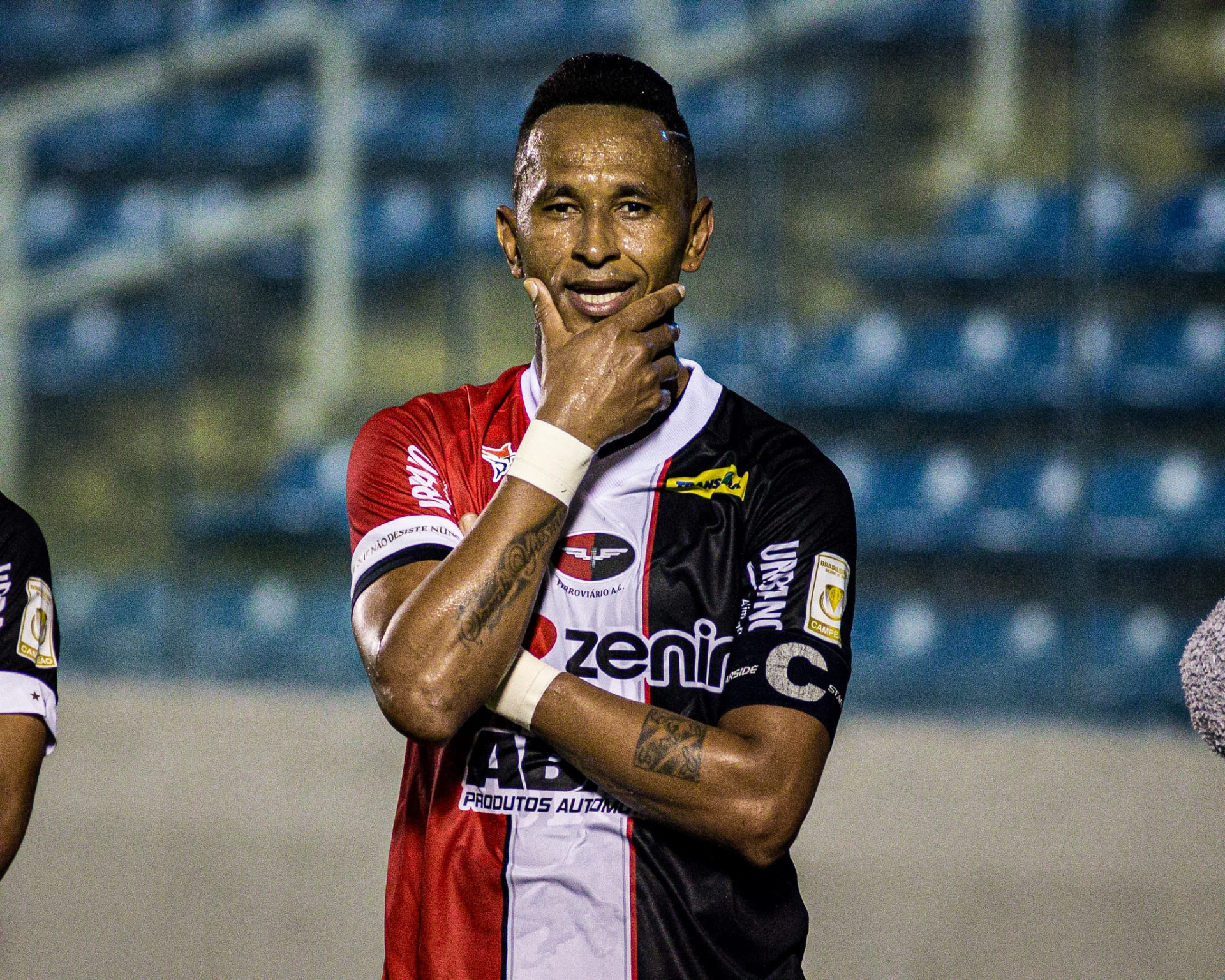 Atacante Ciel comemora gol no jogo Ferroviário x São José, no PV, pelo Campeonato Brasileiro Série C 2024 (Foto: Lenilson Santos/Ferroviário)