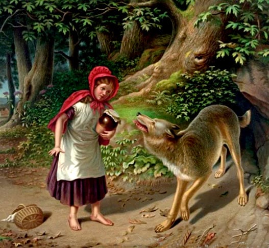 Chapeuzinho Vermelho - Conto de fadas que remonta a tradições do século X. Foi publicado por Charles Perrault e depois ganhou uma versão (mais conhecida) dos Irmãos Grimm. Mostra a menina que usava um gorro vermelho e vivia com a avó. Um lobo assume o lugar da idosa para tentar devorar a criança.