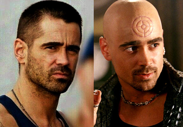 Colin Farrell/ Mercenário -O ator irlandês, nascido em 31/5/1976 em Dublin, vive o vilão Lester Poindexter/ Mercenário em “Demolidor: O homem Sem Medo” (2003).