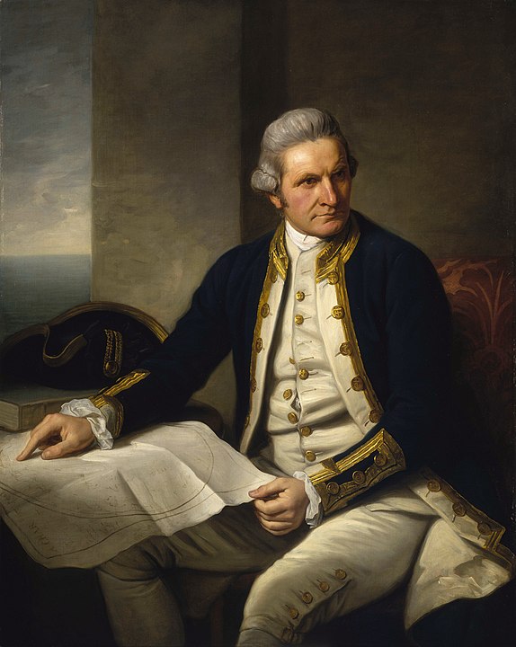 James Cook foi um capitão navegador que mapeou a Nova Zelândia. Ele fez 3 expedições ao Pacífico. Morreu em 1779 ao entrar em conflito com nativos do Havaí. 