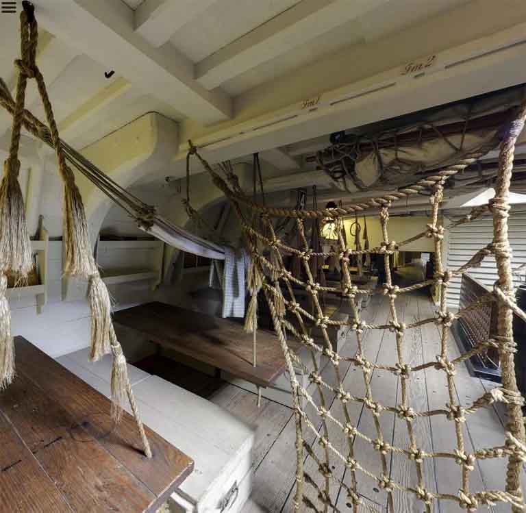 O interior do navio Endeavour pode ser visto de forma interativa através do site do Museu Marítimo Nacional Australiano. 