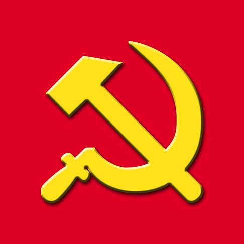 Foice e Martelo: É um símbolo comunista que representa a união da classe trabalhadora, incluindo os camponeses e os trabalhadores industriais. Foi criado na Rússia, após a Revolução de Outubro de 1917.