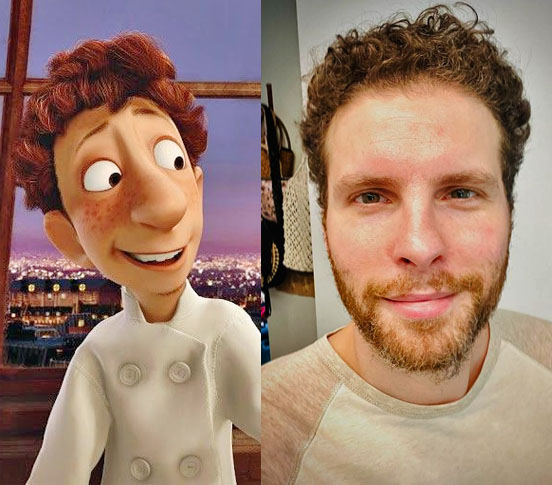 Thiago Fragoso / Chef Alfredo Linguini - Ratatouille (2007): Na trama do filme, Alfredo Linguini é um jovem cozinheiro que trabalha como ajudante de cozinha no restaurante Gusteau's. Ele descobre um rato chamado Remy, que possui habilidades culinárias extraordinárias e decide formar uma parceria improvável.