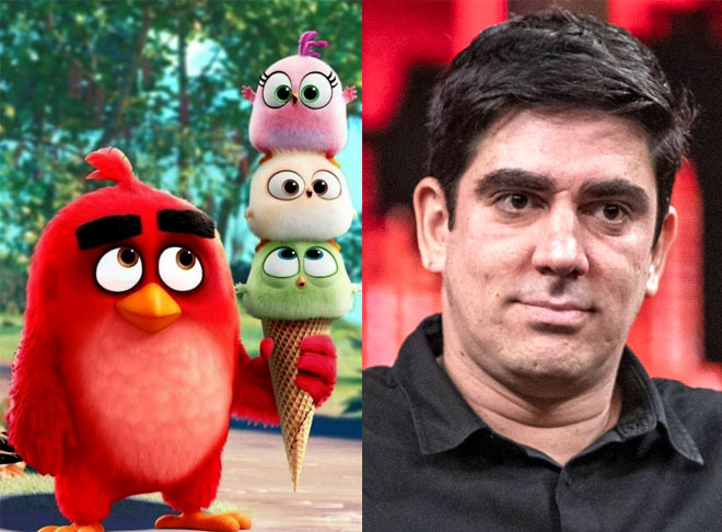 Marcelo Adnet / Red - Angry Birds: Na trama, Red é um pássaro temperamental com problemas de aceitação que forma uma equipe para espantar os misteriosos porcos verdes recém-chegados na Ilha dos Pássaros.