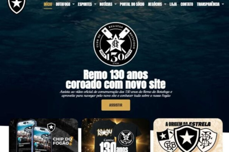 Portal tem informações para além do futebol, como finanças do clube na área de transparência 