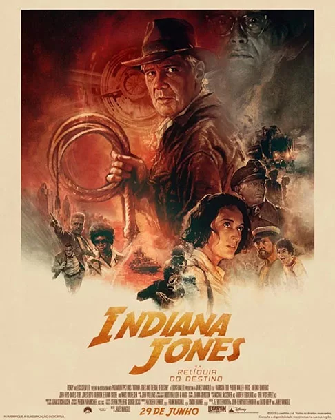  Indiana Jones e o Chamado do Destino, quinto filme da saga, chegou às telonas em 29/6/2023.   O filme é dirigido por James Mangold, que também é o roteirista. Já a produção fica por conta de Steven Spielberg, Kathleen Kennedy, George Lucas, Frank Marshall e Simon Emanuel. 