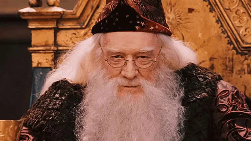 Richard Harris - Ele foi o primeiro intérprete de Albus Dumbledore, o amado e poderoso reitor de Hogwarts. O ator irlandês atuou nos dois primeiros filmes: Pedra Filosofal (2001) e Câmera Secreta (2002). E se afastou para fazer tratamento contra um câncer linfático. 