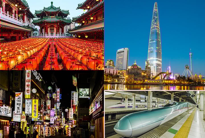 A capital Seul , com seus 9,7 milhões de habitantes, atrai turistas pela beleza, organização, cultura e história.  