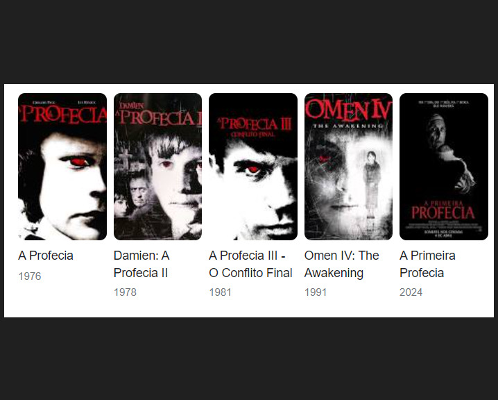O primeiro, lançado em 1976, foi A Profecia. Em 1978, entrou em cartaz Damien: A Profecia II, seguido de A Profecia III-Conflito Final, em 1981. Já em 1991, surgiu A Profecia 4-Despertar e agora A Primeira Profecia. 