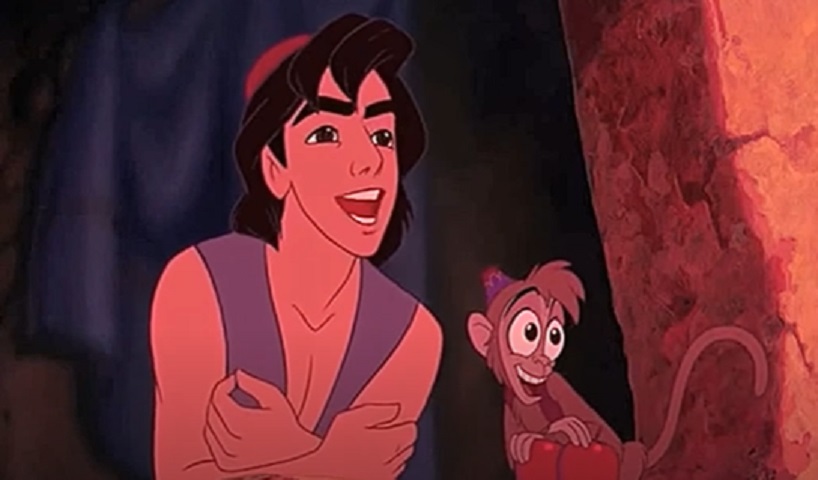 Personagem: Abu - Filme: Aladdin - O filme Aladdin é mais um dos grandes sucessos da Disney e é difícil imaginar as aventuras e desafios do herói principal sem a companhia de seu macaquinho de estimação Abu.