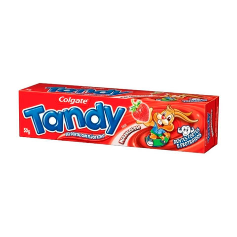 A pasta de dente da Tandy - pioneira no mercado de creme dental infantil - era a favorita da garotada. A marca ainda existe e é indicada para crianças entre 6 e 9 anos. Mas, na época, chamou atenção porque estava chegando ao mercado (entrou no Brasil em 1989) e o cheirinho conquistou a turma. 
