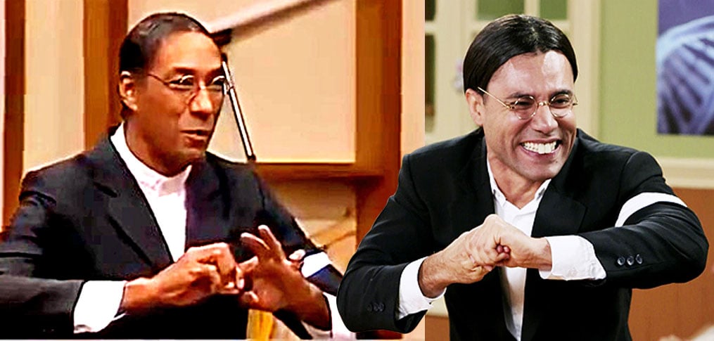 Batista - Eliezer Motta e Rodrigo Sant'Anna - Eliezer é um ator com destaque em programas de humor, cuja parceria com Jô Soares em Viva o Gordo ficou pra sempre na memória do público. Rodrigo é um dos maiores nomes do humor na atualidade, mais conhecido por intepretar Dona Graça em Tô de Graça, Dona Isadir na sitcom A Sogra que te Pariu e também diversos personagens no humorístico Zorra Total.