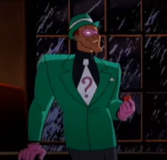 15° lugar: Charada - Um vilão único. Difícil achar um personagem com características tão singulares como as do Charada, que é viciado em enigmas e quebra-cabeças. Além disso, sua roupa, seu chapéu e sua bengala deixam sua presença ainda mais memorável. 