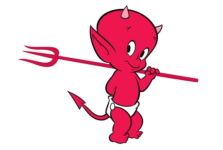 Um dos personagens icônicos de HQ, Brasinha (nome original Hot Stuff, the Little Devil) tinha como amigo inseparável um tridente. Ele é personagem da Harvey Comics, também responsável por Gasparzinho e Riquinho.