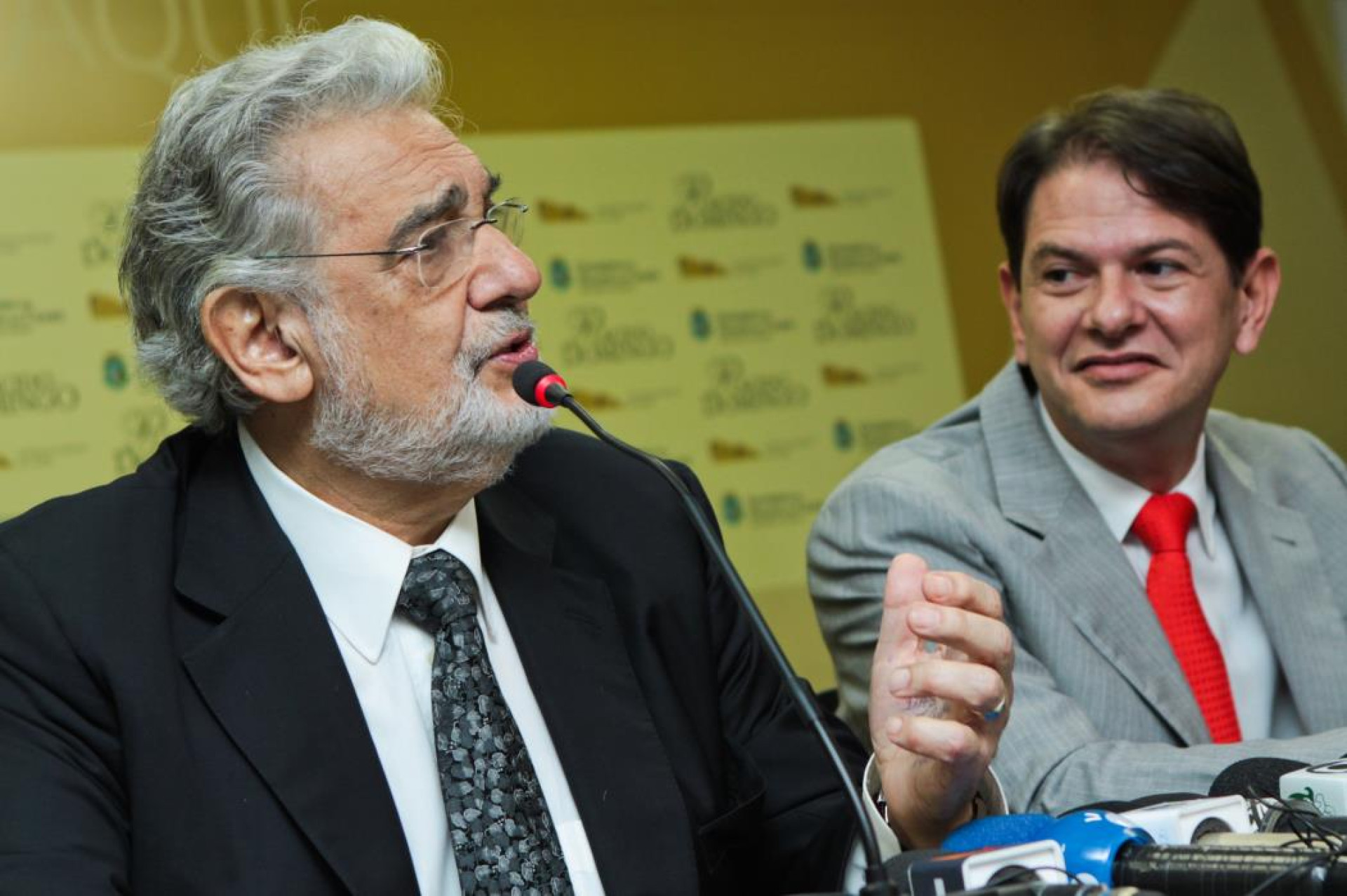 Inauguração do Centro de Eventos do Ceará
Na foto: Plácido Domingo, tenor Espanhol e Cid Gomes, governador do Estado durante entrevista coletiva
Foto: Ethi Arcanjo, em 15/08/2012 (Foto: Ethi Arcanjo/O POVO, em 2012)