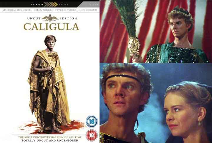Calígula foi retratado sem atenuantes no cinema em 1979, em filme com direção de Tinto Brass e o ator Malcolm McDowell (“Laranja Mecânica”) no papel do imperador. 
