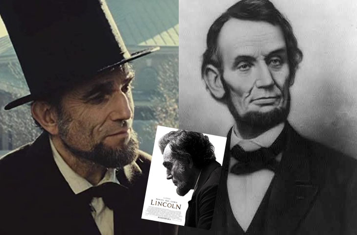 Daniel Day Lewis - Lincoln (2012) - Daniel viveu o presidente Abraham Lincoln (1809-1865), que comandou os EUA no período da Guerra Civil Americana e, apesar da crise, manteve a integridade territorial do país e aboliu a escravidão. Ele foi assassinado quando ainda estava na presidência. 