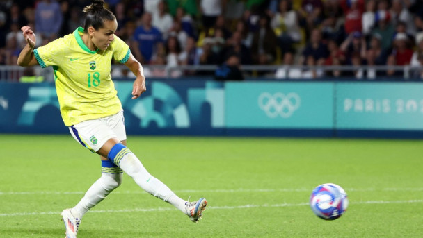 Gabi Portilho fez o gol do Brasil na vitória sobre a França que garantiu a classificação para a semifinal da Olimpíada
