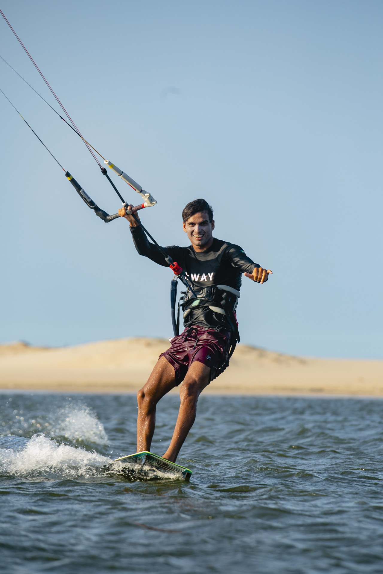 Veveto é atleta de kitesurf